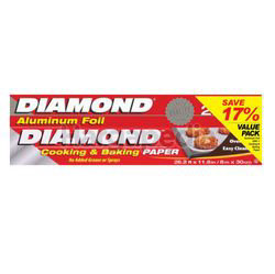 Diamond Aluminium Foil 25sf 1s + Cooking & Baking Paper 8M 1s Diamond Aluminium Foil 25sf 1s + Cooking & Baking Paper 8M 1s