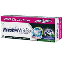 Fresh & White Toothpaste Volcanic Whitening 2x140gm Fresh & White Toothpaste Volcanic Whitening 2x140gm