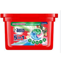 Breeze 3in1 Capsule Detergent Fresh Eucalyptus 18s Breeze 3in1 Capsule Detergent Fresh Eucalyptus 18s