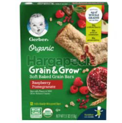 Gerber Organic Grain & Grow Soft Baked Grain Bars, Raspberry Pomegranate 156gm Gerber Organic Grain & Grow Soft Baked Grain Bars, Raspberry Pomegranate 156gm