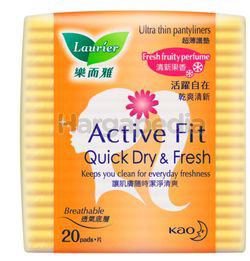 Laurier Pantyliner Active Fit Fruity Fresh 20s Laurier Pantyliner Active Fit Fruity Fresh 20s