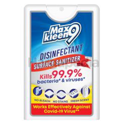 Maxkleen 9 Disinfectant Surface Sanitizer Pocket Spray 18ml Maxkleen 9 Disinfectant Surface Sanitizer Pocket Spray 18ml