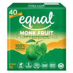 Equal Monk Fruit Natural Sugar Replacement Sweetener 40s Equal Monk Fruit Natural Sugar Replacement Sweetener 40s