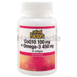 Natural Factors CoQ10 100mg + Omega-3 450mg 45s Natural Factors CoQ10 100mg + Omega-3 450mg 45s