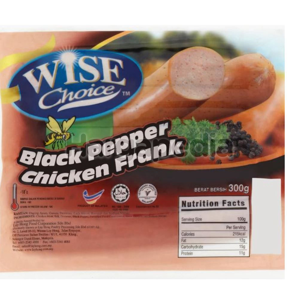 WISE CHOICE Black Pepper Chicken Frank 300gm