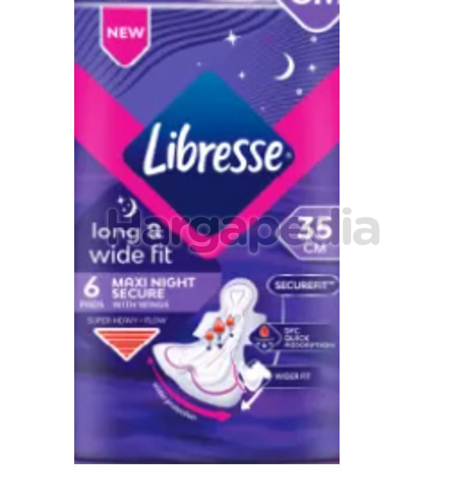 LIBRESSE Long Wide Fit Back Night Wings 35cm 6s